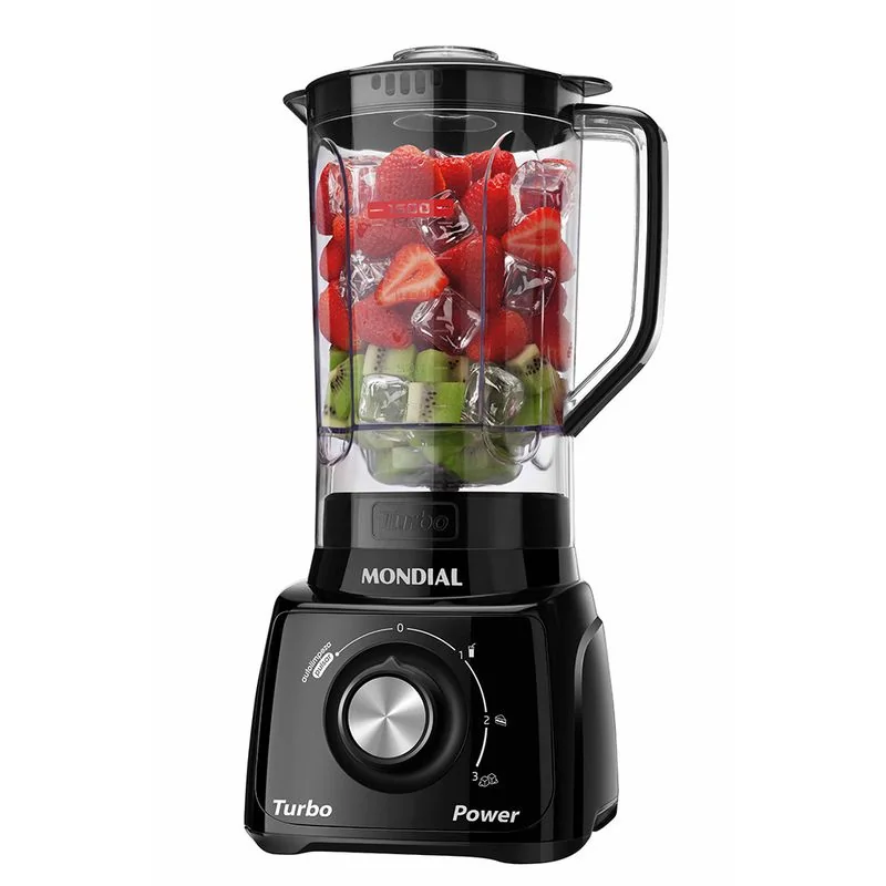 Liquidificador Mondial Turbo Power L-99-FB com jarra transparente