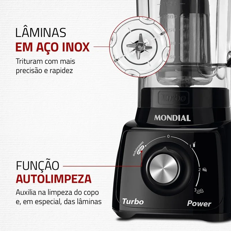 Liquidificador Mondial com controle de velocidades